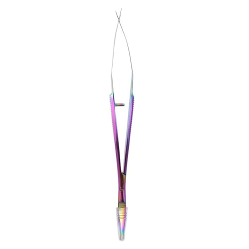 4.7Inch Embroidery Sewing Scissors,Titanium Spring Action Scissor,Curved Scissors Thread Snips Micro Tip Scissors Stainless Steel Cutting
