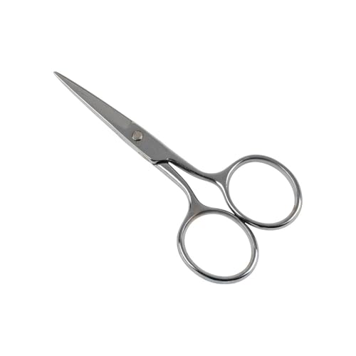 Klein Tools G404LR Scissors, Made in USA, Embroidery Scissor with Large Ring, Great for Sewing, Fabric, Electronics, More, 4-Inch