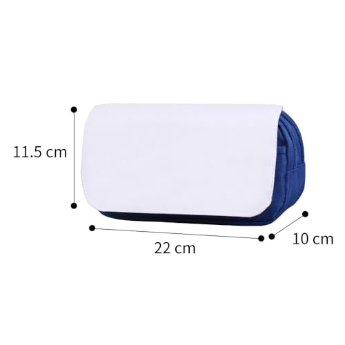 2 PCS Sublimation Printable Blank Pencil Case Pen Bag Customizable Cosmetic Bag with Zipper DIY Custom Blank Makeup Bags Bulk Travel Toiletry Bag for Storage (Blue) - color: Blue, size: 2PCS