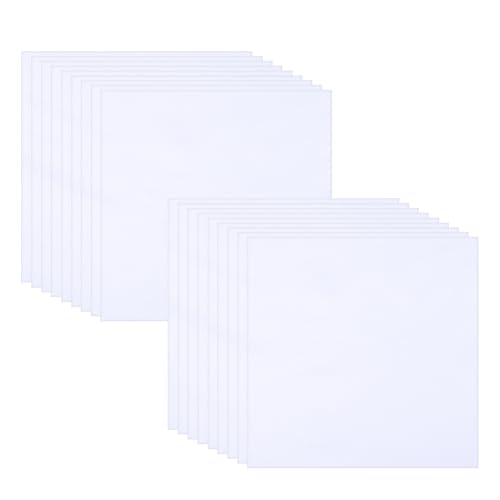 20 Pcs Embroidery Fabric, 10x10 Inch Pre-Cut White Cotton Fabric Squares, Quilting Squares Bundle Layer Cakes Embroidery Cloth for Garment Craft DIY Craft Sewing Making (White)