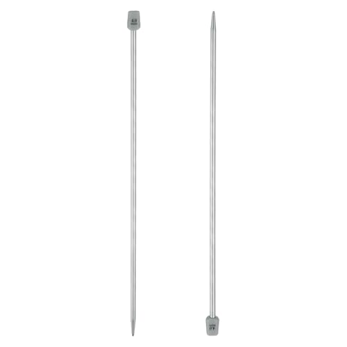 uxcell 2Pcs 4mm(G) Single Pointed Knitting Needles Stainless Steel 9.84 Inches Length Metal Weaving Tool for Handmade Projects DIY Knitting - size: 4mm, 9.84"