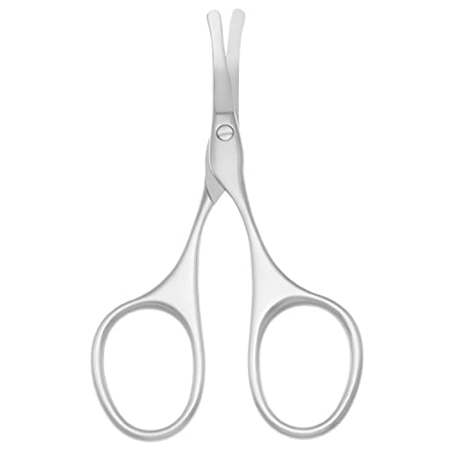 Multicolor Professional Grooming Scissors for Facial Hair Removal - color: Curved Silver Set