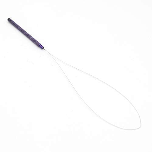 Professional Hair Extension & Beading Tool Kit Remove Plier Set for beads (4 Piece) I-Link Micro Ring Loop Needle Pulling Hook Threader Wire for Silicone Rings (Purple) - color: Purple