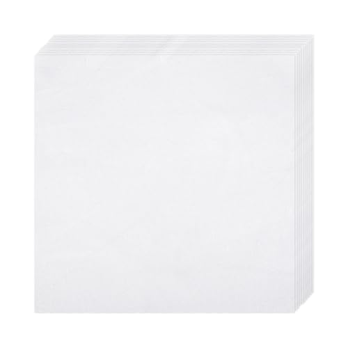 10 PCS White Cotton Embroidery Fabric Cloth (13.8 × 13.8 Inch) - size: 13.8 × 13.8 Inch