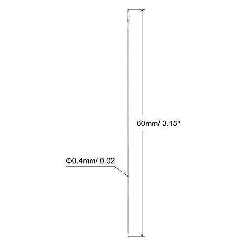 uxcell 50Pcs Beading Needles Fine Thin Long Straight Sewing Embroidery Threads Stainless Steel 3.15 Inch 0.4mm Wire Diameter - size: 80mmx0.4mm