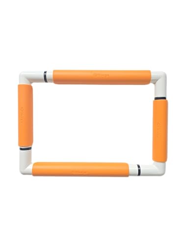 Nurge Rectangle Plastic Embroidery Snap Frame - Cross Stitch Hoop & Needlepoint Stretcher Bars for Hand Crafting, Punch Needle, Quilting, Sewing Supplies - Lightweight & No-Crease 8x11.5 Orange - color: Orange, size: 8x11.5"