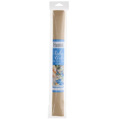 Essentials By Leisure Arts Aida Cloth, 14 Count, Wheat, Cross Stitch Fabric, Embroidery Fabric, Cross Stitch Supplies for Crafting, Stitching, and Sewing Projects 15X18 - color: Wheat