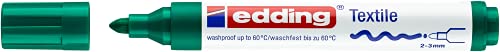edding 4500 textile marker - green - 1 pen - round nib 2-3 mm - permanent fabric markers for drawing on textiles, wash-resistant up to 60 °C - marker pens for fabric lettering (Pack of 2) - color: Green, size: 1 Count (Pack of 2)