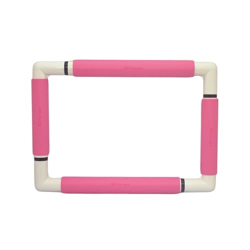 Nurge Rectangle Plastic Embroidery Snap Frame - Cross Stitch Hoop & Needlepoint Stretcher Bars for Hand Crafting, Punch Needle, Quilting, Sewing Supplies - Lightweight & No-Crease 8x11.5 Pink - color: Pink, size: 8x11.5"