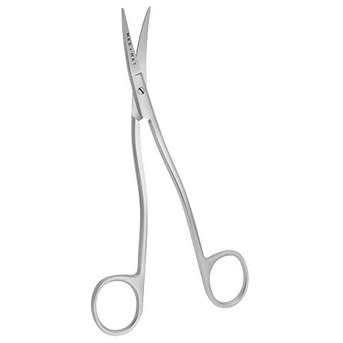 Applique Scissors for Embroidery - Double Curved Handle, 6", Brushed - color: Satin