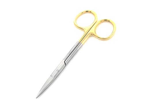 Stainless Steel Iris Dissecting Scissors 4.5", Straight, Fine Point Made of Premium Quality Stainless Steel (Gold Handle) - color: Gold Handle