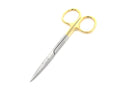 Stainless Steel Iris Dissecting Scissors 4.5", Straight, Fine Point Made of Premium Quality Stainless Steel (Gold Handle) - color: Gold Handle