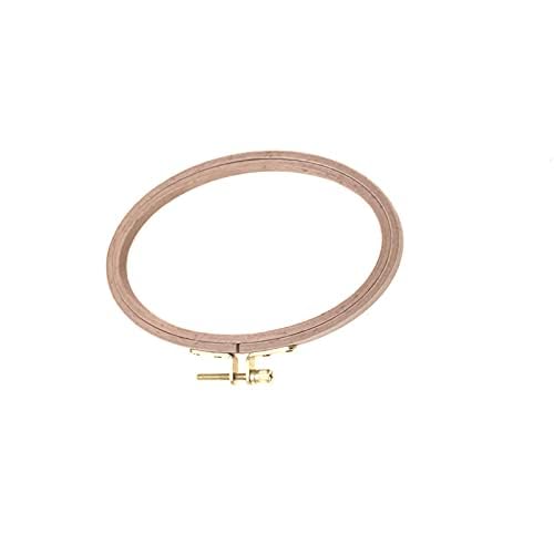 BWRMHME Wooden Oval Embroidery Hoops 4 X 6 Inch Wood Cross Stitch Wooden Hoop Handing Embroidery Frame Hoop- 16X10 cm (1PC)