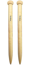 Weabetfu Large Size Bamboo Knitting Needle Straight Single Pointed Thick Knit Needles 10-inch Length Jumbo Knitting Needles for Huge Chunky Yarn Handmade DIY Knitting,US Size 19(15mm) - size: 15mm(P/Q)
