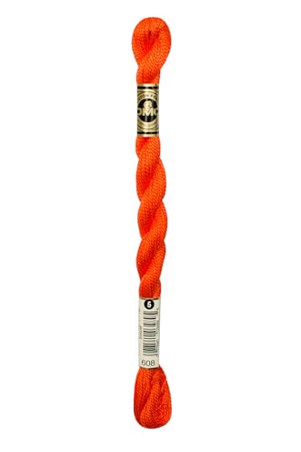 DMC 115 5-608 Pearl Cotton Thread, Bright Orange, Size 5