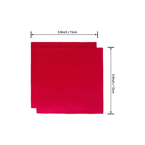 Jtnohx Soft Felt Fabric Flexible Craft Felt Sheets Red 6" 20Pcs 1.4mm - color: Red