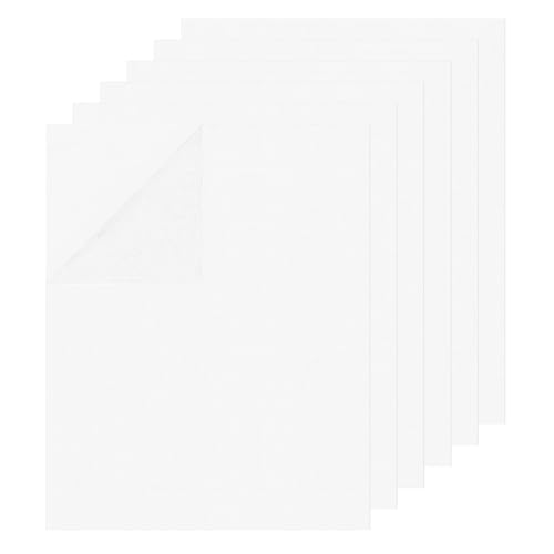 Self Adhesive Felt Sheets, 6PCS 13.4"x10.8" 2mm Thick White - color: White