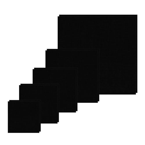 10 PCS Linen Embroidery Fabric, Pre-Cut Solid Color, Black - color: Black 10 Pcs