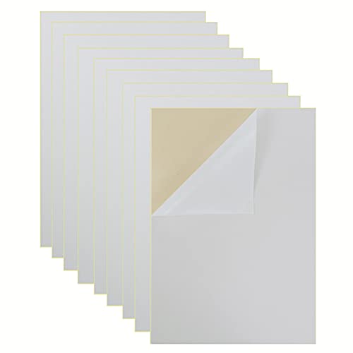 Mesheshe 10PCS Self Adhesive Felt, DIY Self Adhesive Fabric for Art & Crafts, Peel and Stick Felt for Drawer/Jewelry Box, A4 Size (8.3" x 11.8", White) - color: White, size: 10PCS