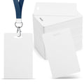 100 Pack Premium Blank PVC Cards with Slot Punch on Short Side - Vertical Slot Punch Blank ID Cards- CAETOUNG CR80 30 Mil Graphic Quality White Plastic Cards for Photo ID Badge Printers - color: 100pack