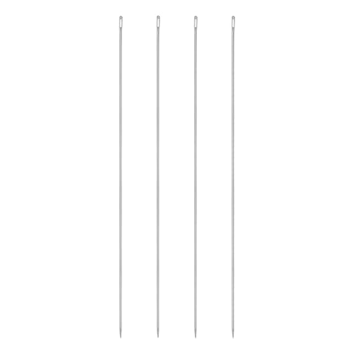 HARFINGTON 4pcs Upholstery Needles 3mm Diameter 300mm (11.81") Extra Long Large Eye Stitching Sewing Straight Hand Needles Stainless Steel for Leather Tapestry Embroidery Tufting Webbing - size: 300mm