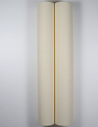 KCS 2 pc of 15" x 18" Counted Cross Stitch Cotton Aida Cloth Needlework Fabric (Cream, 18CT) - color: Cream, size: 18CT