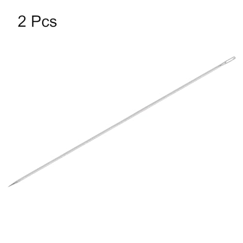 HARFINGTON 2PCS 12 Inch Upholstery Needle Large Eye Extra Long Stitching Straight Hand Needles Easy to Thread for Home Hand Leather Tapestry Embroidery Tufting Webbing Carpet - size: 12in
