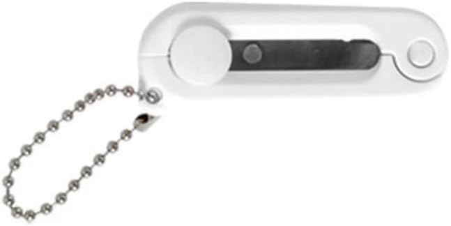 Mini Scissors with Key Chain Mini Telescopic Small Foldable Scissors Portable Safe Pocket Travel Scissors Retractable Kids Shears Sharp Cutting Tools for Cutting, Scrapbooking (White) - color: White