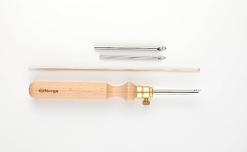 Nurge Premium Quality Punch Needle Kit, 3mm-4mm-5mm Metal Tubes and Wooden Handle Punch Needle Kits for Adult Beginner, Embroidery Weaving Tools for Thread - color: Big Punch Needle