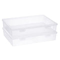 BTSKY Clear Plastic Storage Box with Flap Lid,2 Pack Medium-10.8"x7.9"x2.1" - size: Medium-2 Pack