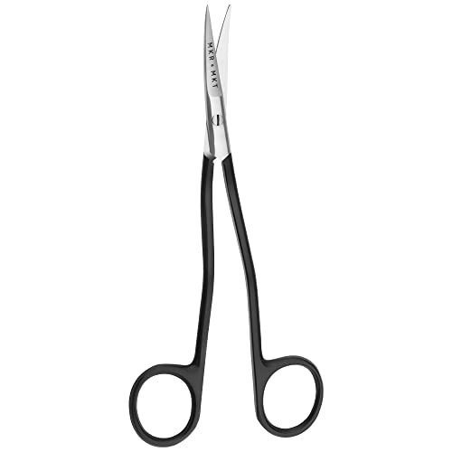 Applique Scissors for Embroidery - Double Curved Handle, 6", Black - color: Black
