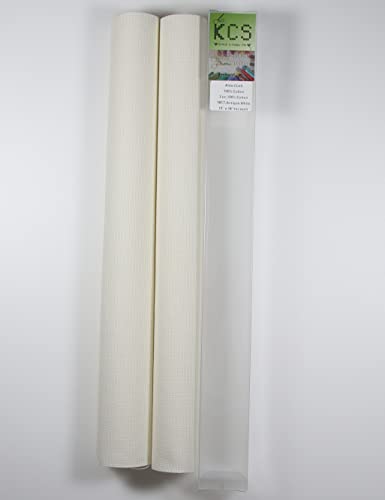 KCS 2 pc of 15" x 18" Counted Cross Stitch Cotton Aida Cloth Needlework Fabric (Antique White, 18CT) - color: Antique White, size: 18CT