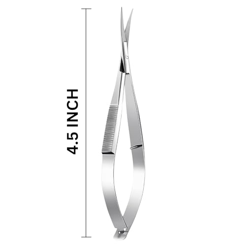 Eyebrow Scissors 4.5" Curved Stainless Steel Precision Grooming Scissors for Eyebrow Trimming and Facial Hair Care - size: Eye Brow Scissors Curved