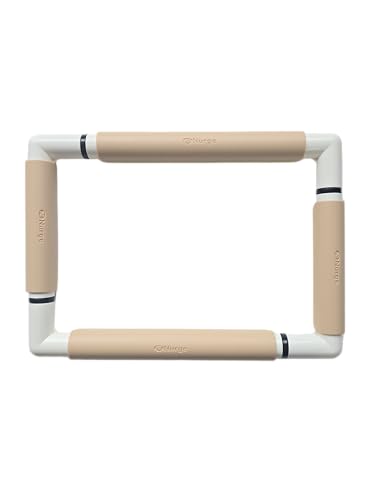 Nurge Rectangle Plastic Embroidery Snap Frame - Cross Stitch Hoop & Needlepoint Stretcher Bars for Hand Crafting, Punch Needle, Quilting, Sewing Supplies - Lightweight & No-Crease 8x11.5 Beige - color: Beige, size: 8x11.5"