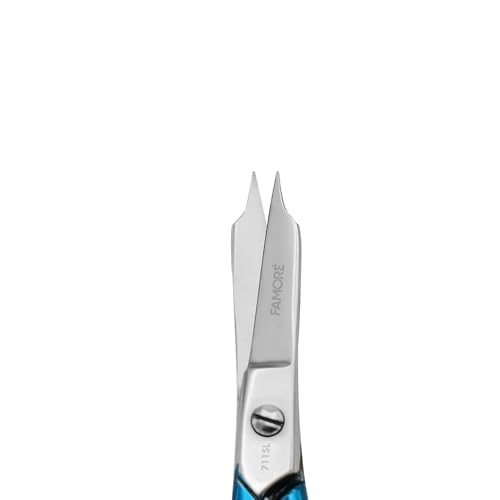 Famore 711L - True Left-Handed Straight Micro Tip, Large Ring Scissors (4in)