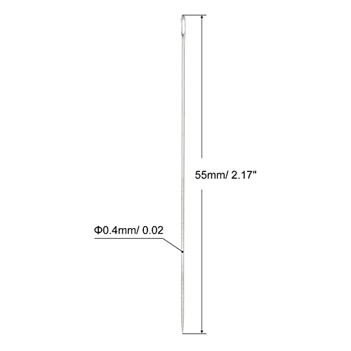 uxcell 60Pcs Beading Needles Fine Thin Long Straight Sewing Embroidery Threads Stainless Steel 2.17 Inch - size: 2.17 inch
