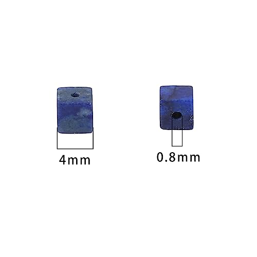 BEADIA Natural Lapis Lazuli Square Stone Beads 4x4mm 85pcs Cube Loose Semi Gemstone Beads for Jewelry Making Design - color: Lapis Lazuli