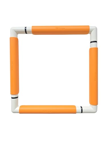 Nurge Rectangle Plastic Embroidery Snap Frame - Cross Stitch Hoop & Needlepoint Stretcher Bars for Hand Crafting, Punch Needle, Quilting, Sewing Supplies - Lightweight & No-Crease 11.5x11.5 Orange - color: Orange, size: 11.5x11.5"