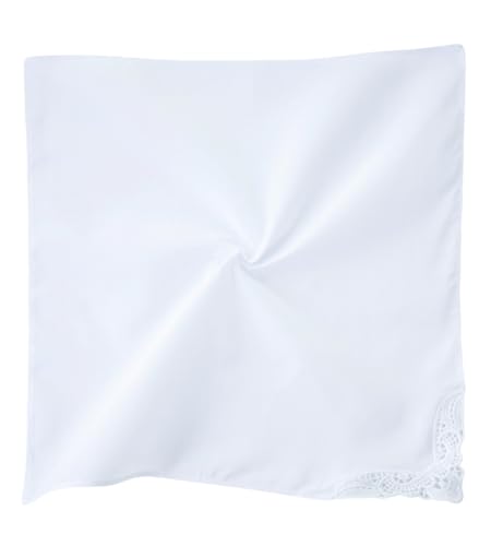 6 Pack of Ladies Embroidery Cotton Handkerchiefs Lace Wedding Hankies - color: F002