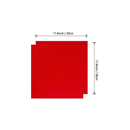 Jtnohx Soft Bright Red Felt Sheets Flexible Felt Fabric for Crafts 12" 20Pc - color: Bright Red
