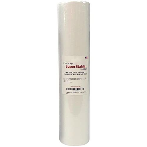Superpunch Tear Away Embroidery Stabilizer, 1.5 oz, White, 15 in x 25 yd - color: White, size: 15" x 25 yards roll