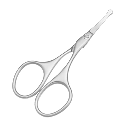 Multicolor Professional Grooming Scissors for Facial Hair Removal - color: Curved Silver Set