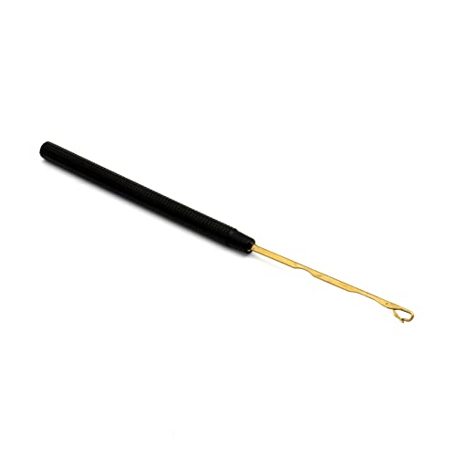 Professional Hair Extension & Beading Tool Kit Remove Plier Set for beads (4 Piece) I-Link Micro Ring Loop Needle Pulling Hook Threader Wire for Silicone Rings (Black Gold) - color: Black Gold