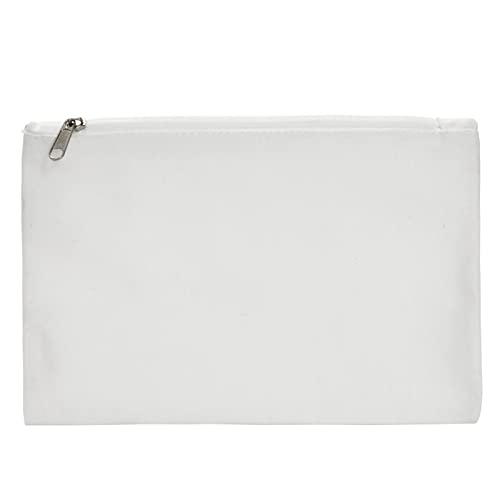 Juvale Canvas Pencil Case Pouch Set - 12-Pack, 8 x 6 in, Off White - Canvas Zip Pouches for Art & DIY - Bulk Makeup & Cosmetic Bags
