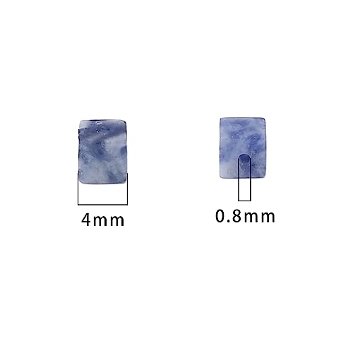 BEADIA Natural Blue Sodalite Square Stone Beads 4x4mm 85pcs Cube Loose Semi Gemstone Beads for Jewelry Making Design - color: Blue Sodalite
