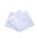 MileyMarla Ladies Embroidery Cotton White Handkerchiefs Lace Wedding Hankies - color: Zw-3pcs