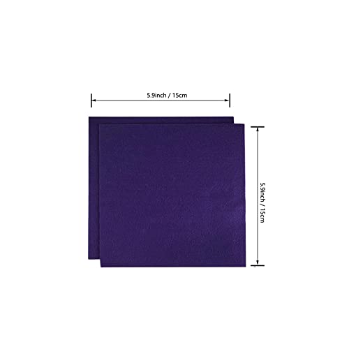 Jtnohx Soft Felt Fabric Flexible Craft Felt Sheets Dark Purple 6" 20Pcs - color: Dark Purple
