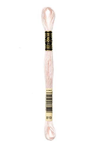 DMC 117-819 6 Strand Embroidery Cotton Floss, Light Baby Pink, 8.7-Yard