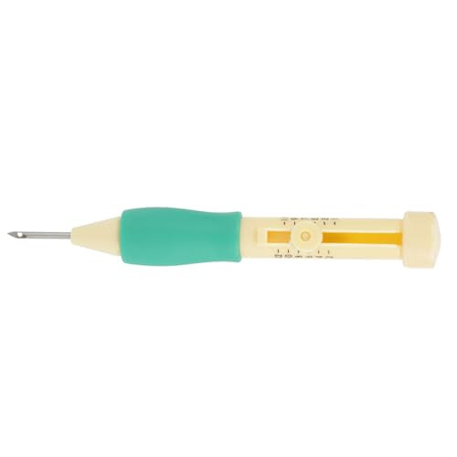 Needle Punch Tool, Embroidery Punch Punch Needle Tool Adjustable Needle Length Embroidery Needle Punch with 3 Sizes Needle Pen Kit Tool,Punch Needle Set for DIY Craft(Yellow+Green) - size: Yellow+green