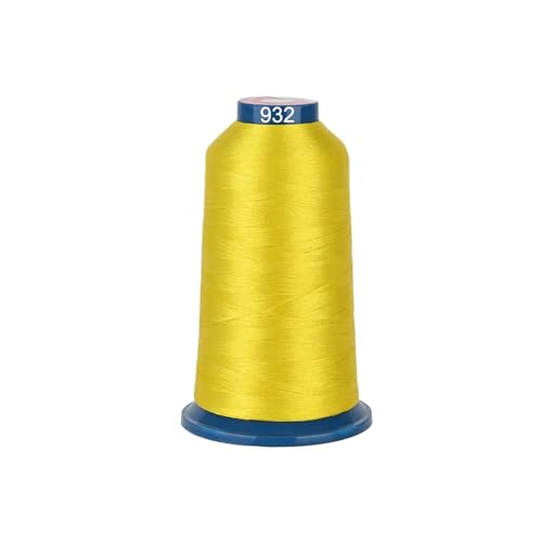 Polyester Embroidery Thread 4000M(4374Y) 40WT Thread for Commercial Multi Needles and Single Needle Embroidery Machine Yellow 0932 - color: Yellow 0932